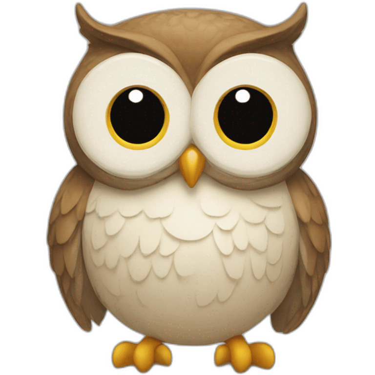 owl with shh emoji