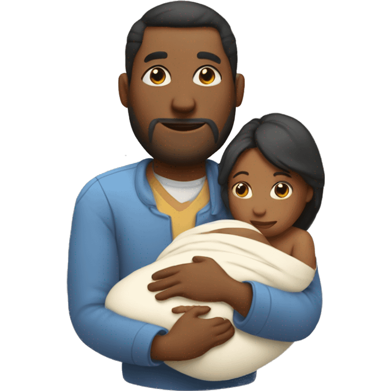 dad mom and newborn emoji