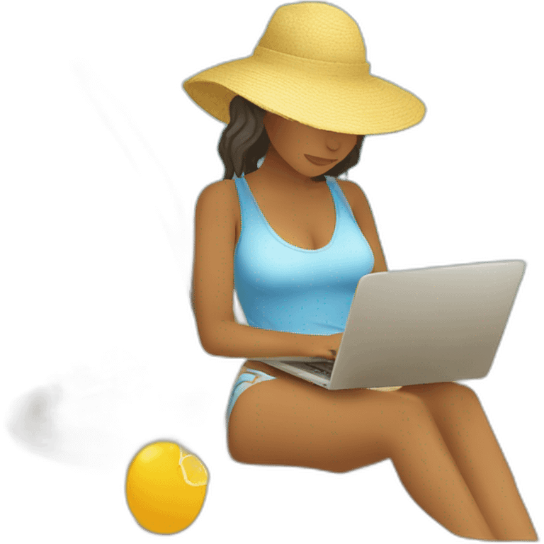 digital-nomad-working-at-beach emoji