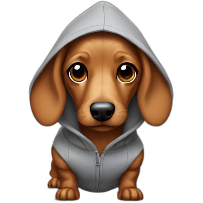 Sausage dog with a hoodie emoji