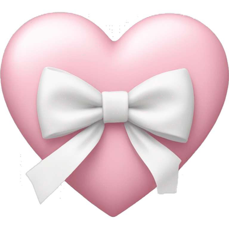 Pastel pink heart with white bow emoji