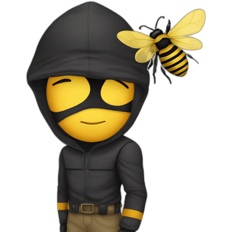 a thief with bee head emoji