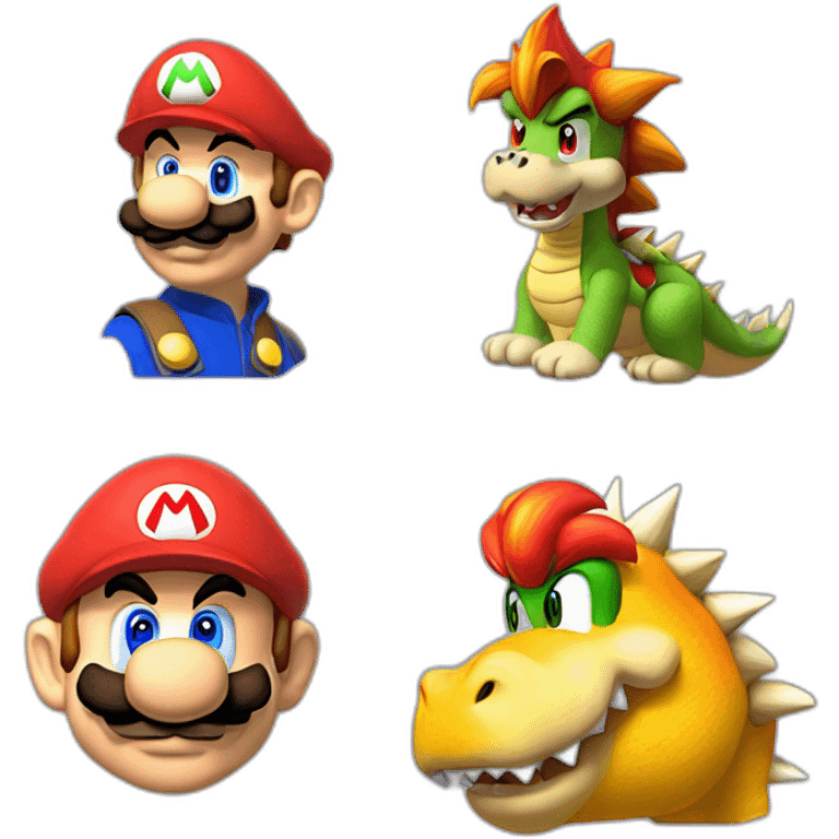 mario avec peach et bowser emoji