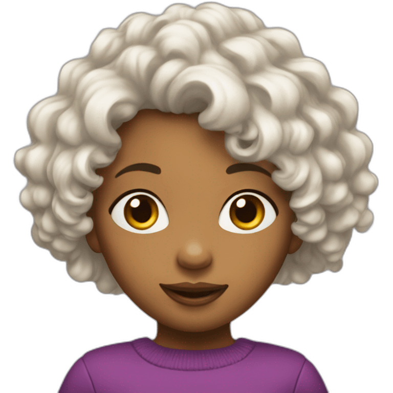 Fille métisse +cheveux bouclés emoji