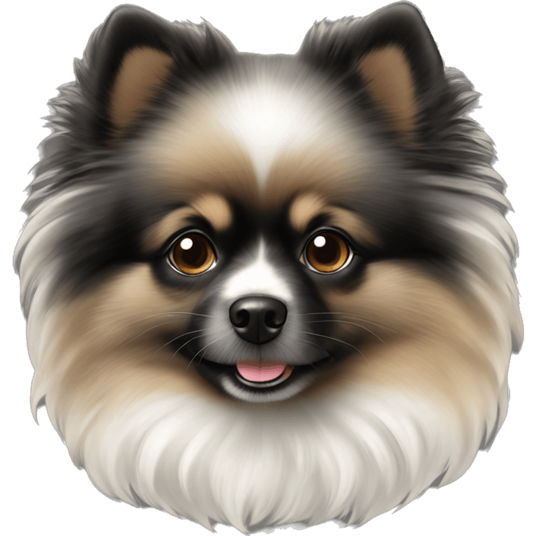 ￼ Pomeranian Black Tan Merle short leg fluffy  emoji