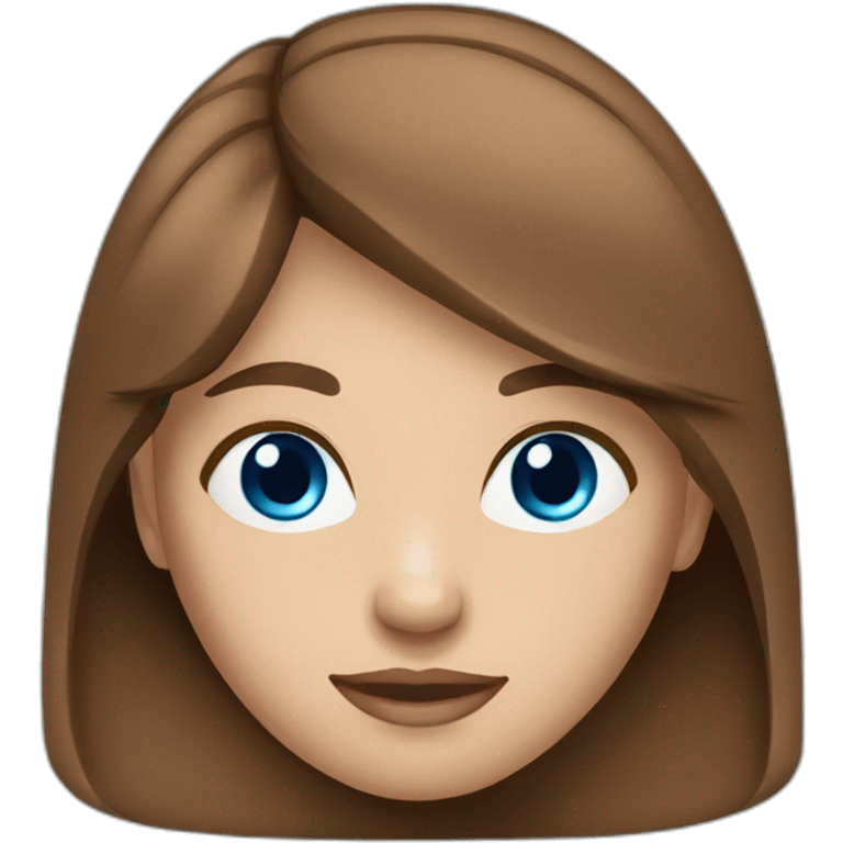 female medium brown hair and blue eyes emoji