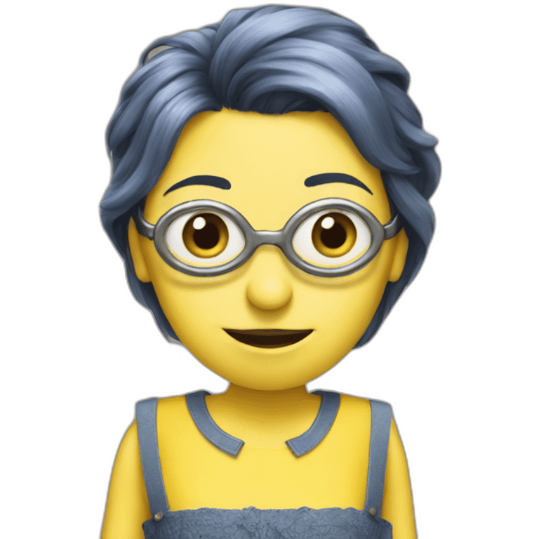 Minion with a dress emoji