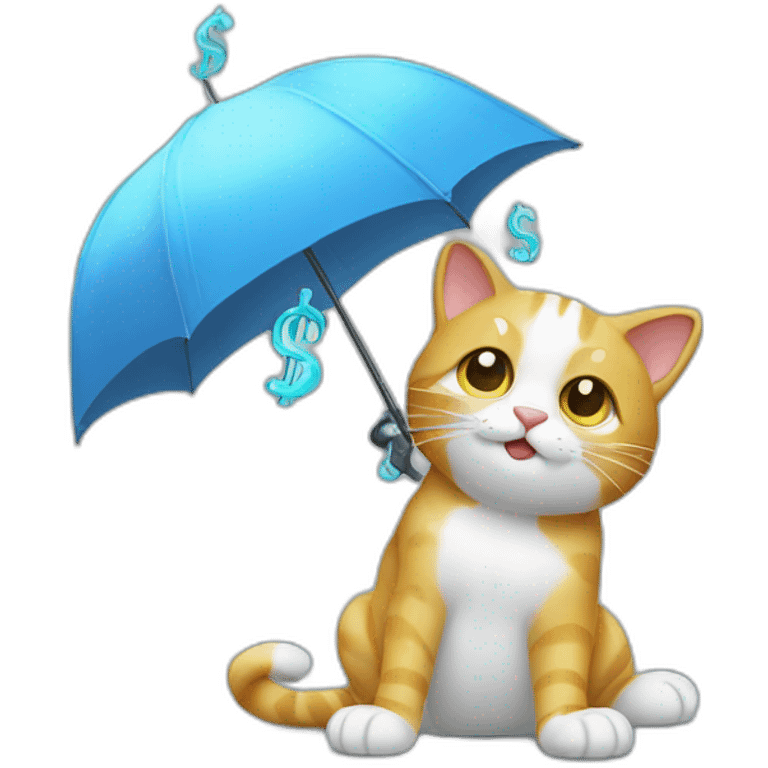 cat making rain money emoji