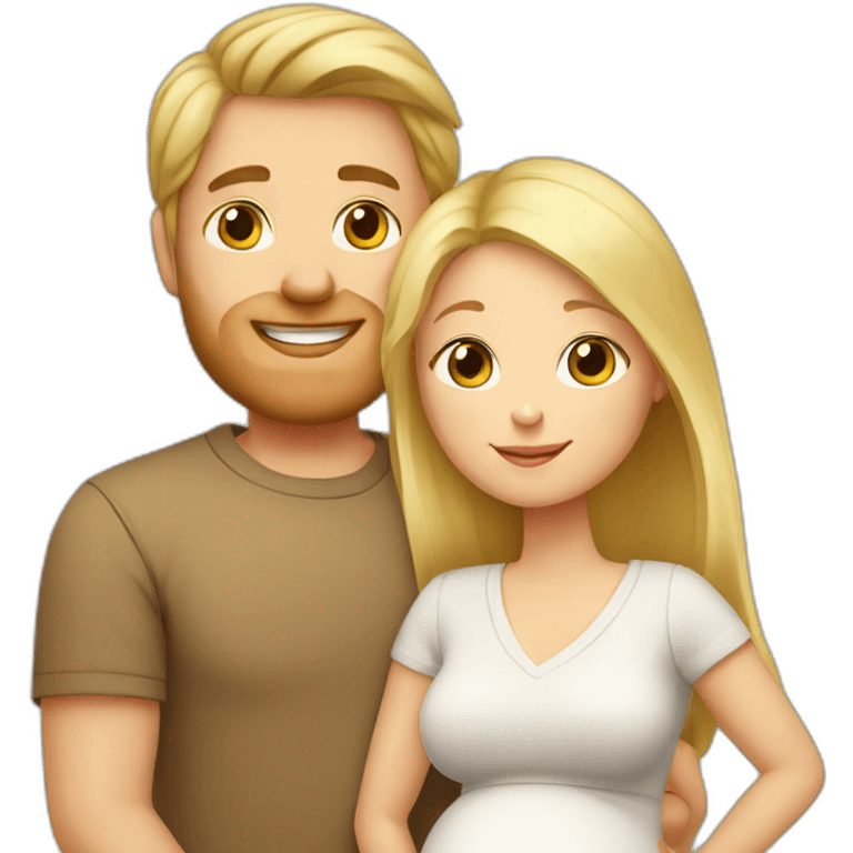 Family;brunet-dad,blonde-haired-mother-who-is-pregnant,blond-baby emoji