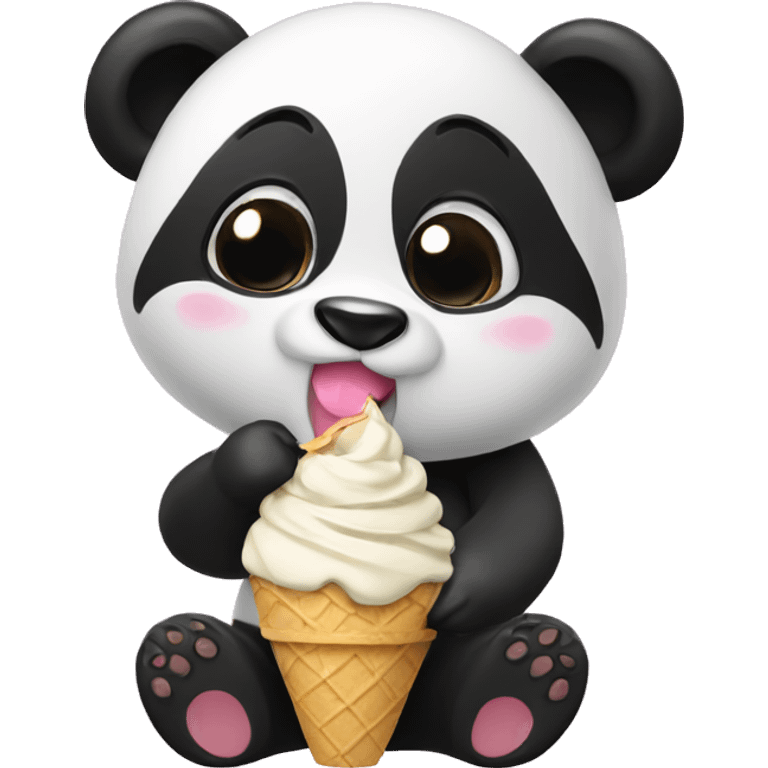 Panda eating ice cream emoji