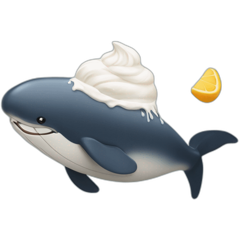 Baleine qui mange une glace emoji