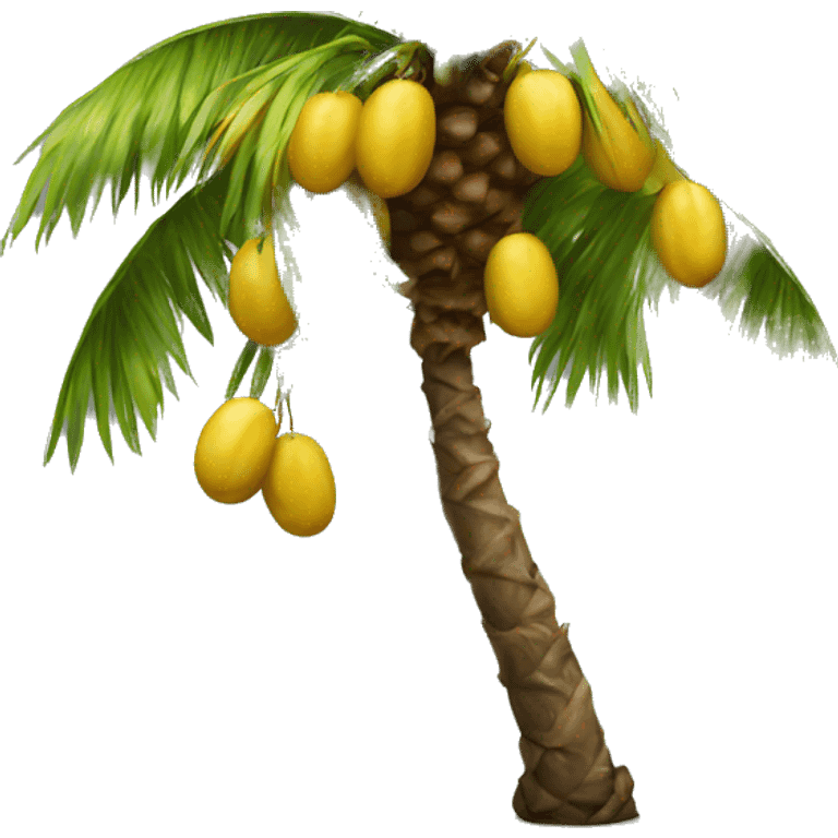 Realistic palm tree with yellow dates emoji