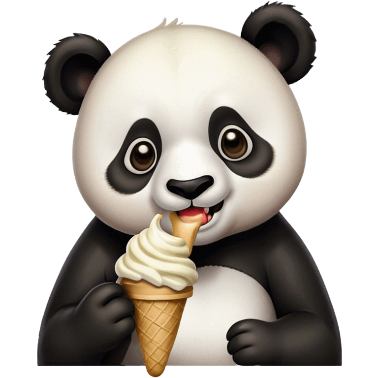 Panda eating ice creamy emoji