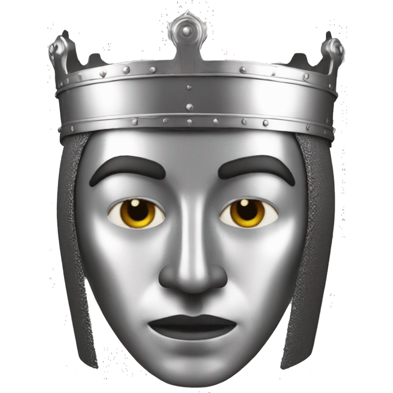 king baldwin IV in silver full face mask up emoji