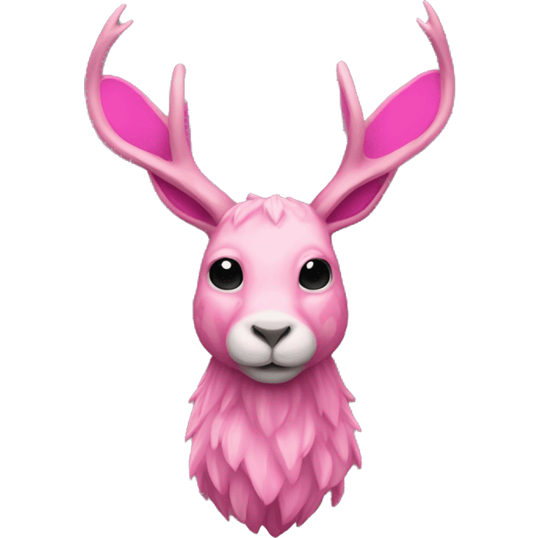 a mythical jackelope with pink camo emoji