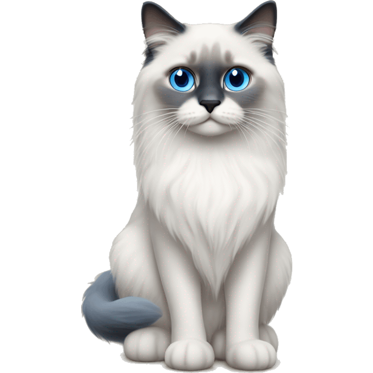 Blue point ragdoll cat with blue eyes  emoji