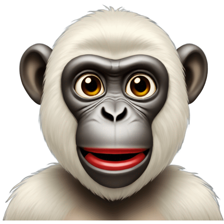 Monkey wearing red lipstick  emoji