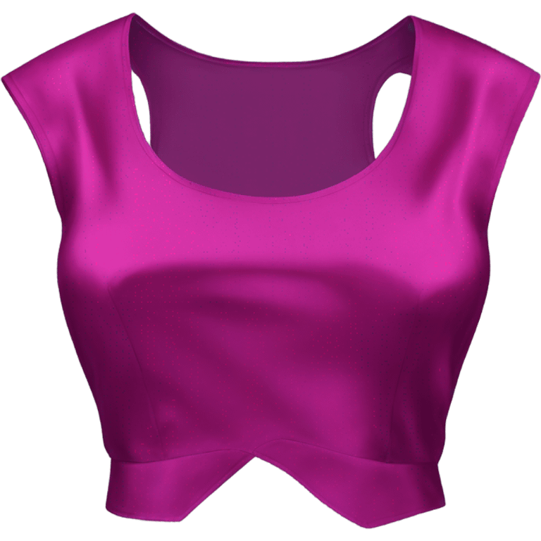 Realistic magenta cut out silk crop top blouse. emoji