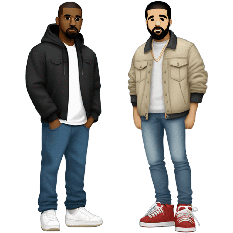 drake and kanye  emoji