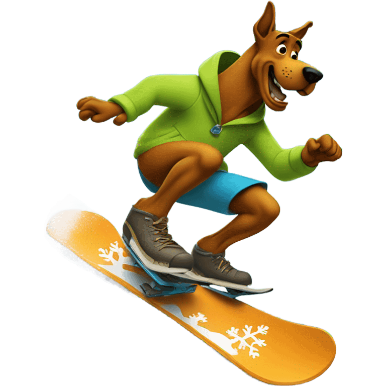 Scooby Doo snowboarding emoji