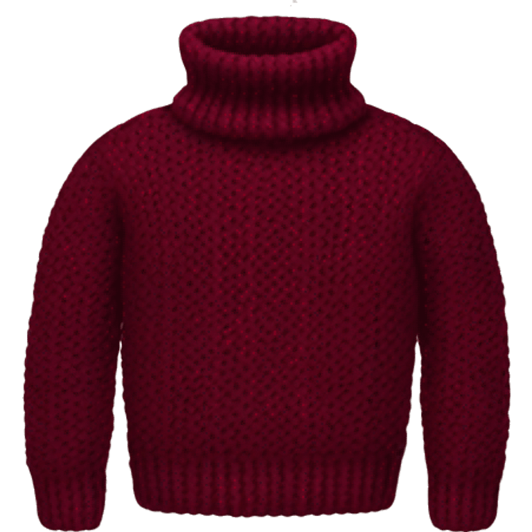 Burgundy knitted turtleneck sweater emoji