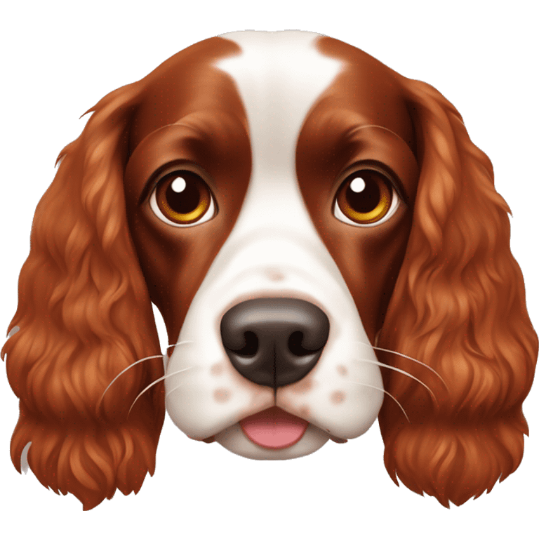 Red and white french britanny spaniel dog emoji