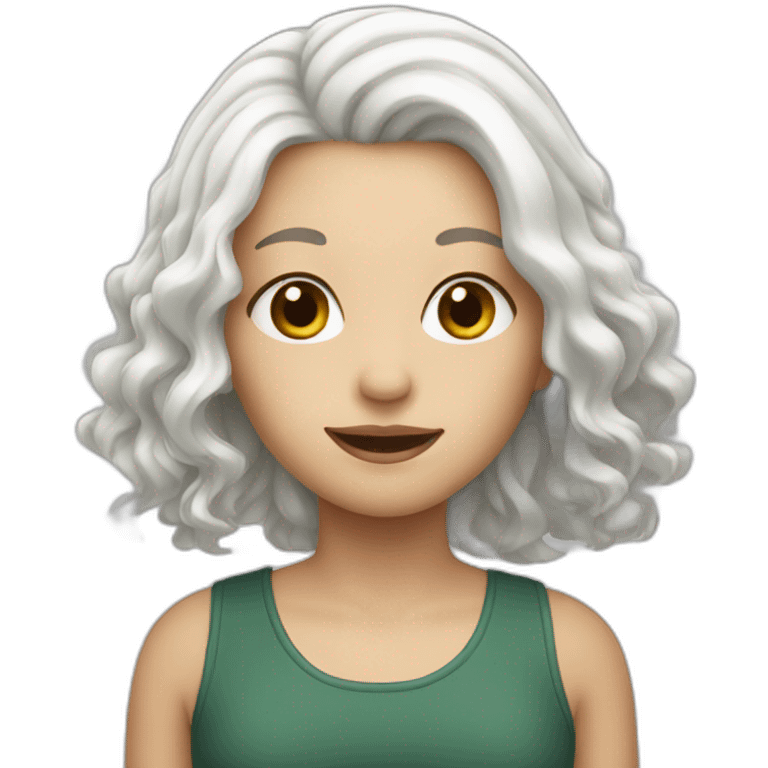 white hair girl emoji