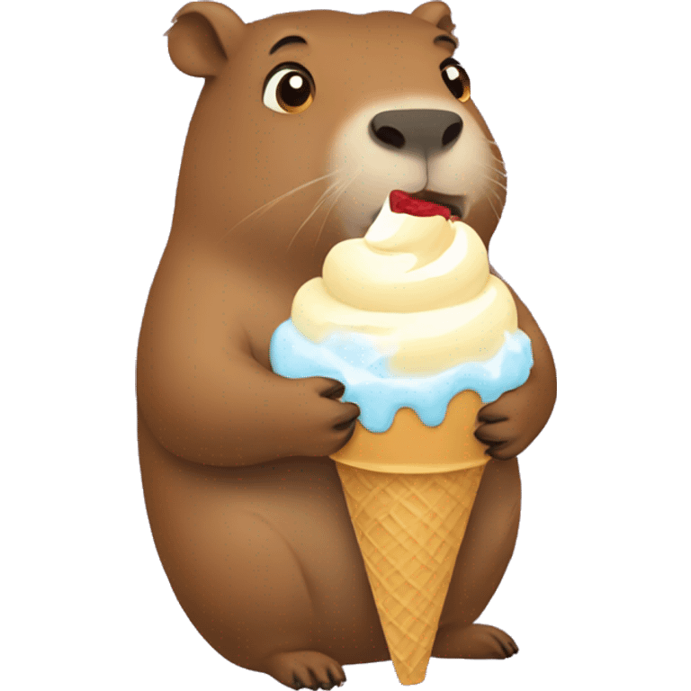 capybara eating ice cream emoji