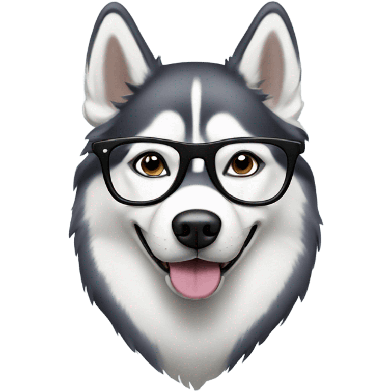 Husky with glasses emoji