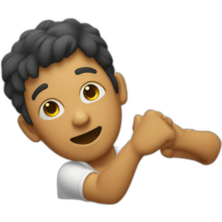 Personne avec bras en diagonale qui dab emoji