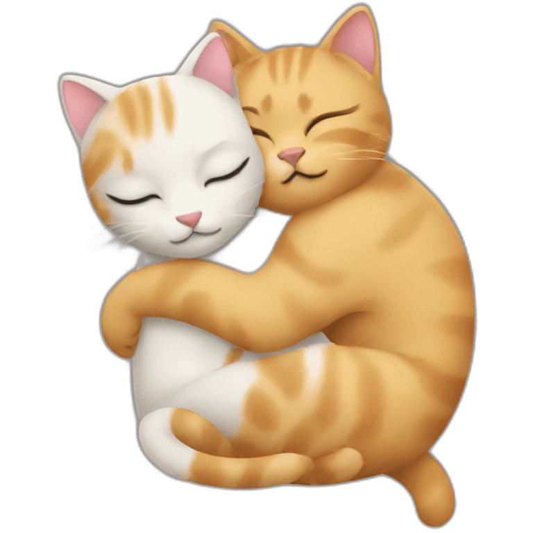 Cats hugging emoji