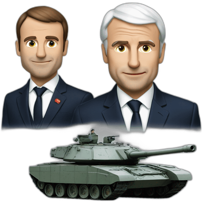 Macron et poutin écrabouiller par un tanks emoji