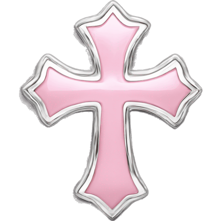 Light pink Chrome heart cross  emoji