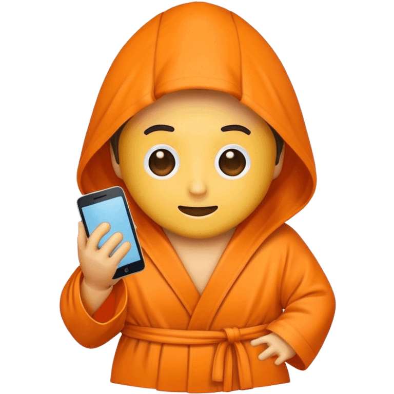 a mobile Phone in a orange robe emoji