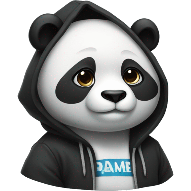 Panda wearing a hoodie emoji