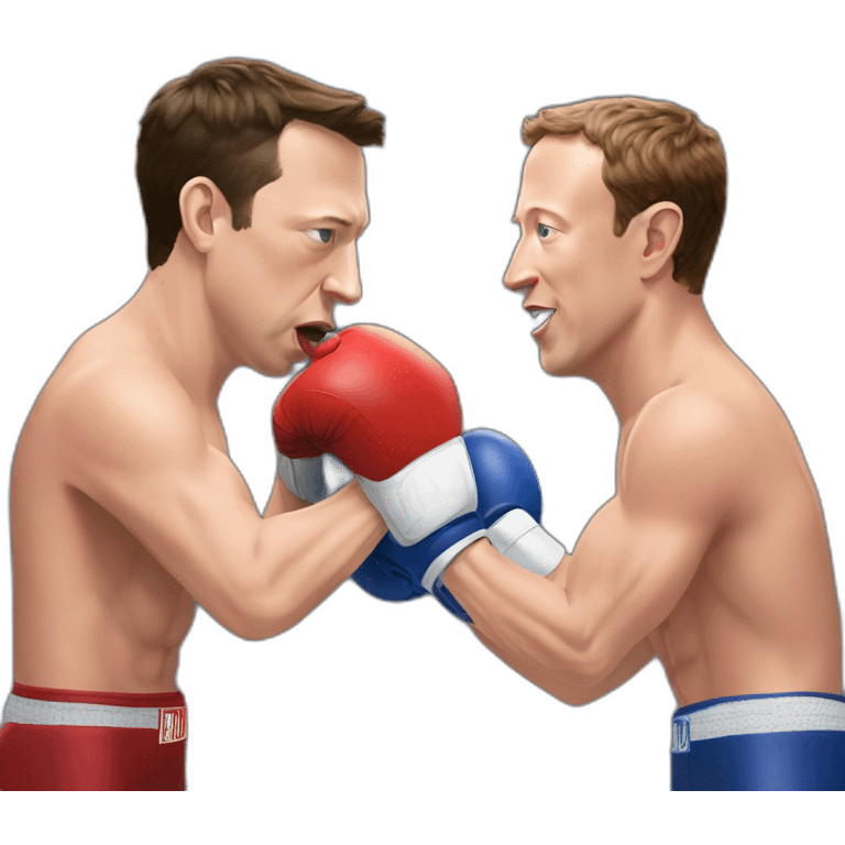 elon musk & mark zuckerberg fighting - zuck wins boxing emoji