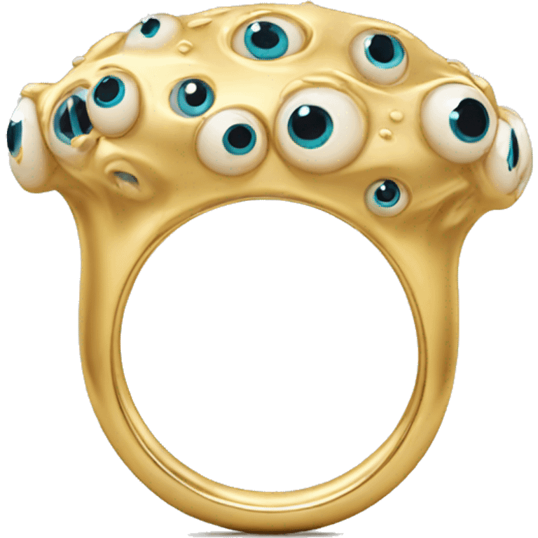 thin gold ring studded with eyeballs emoji