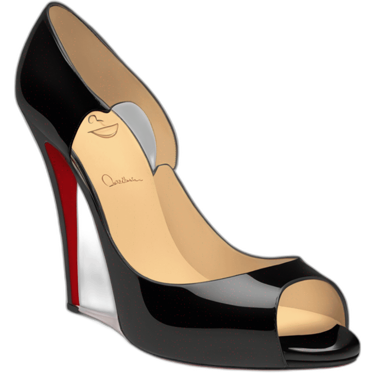 One WEDGE heel LOUBOUTIN black PATENT emoji