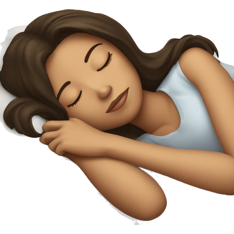 Brunette girl sleeping emoji