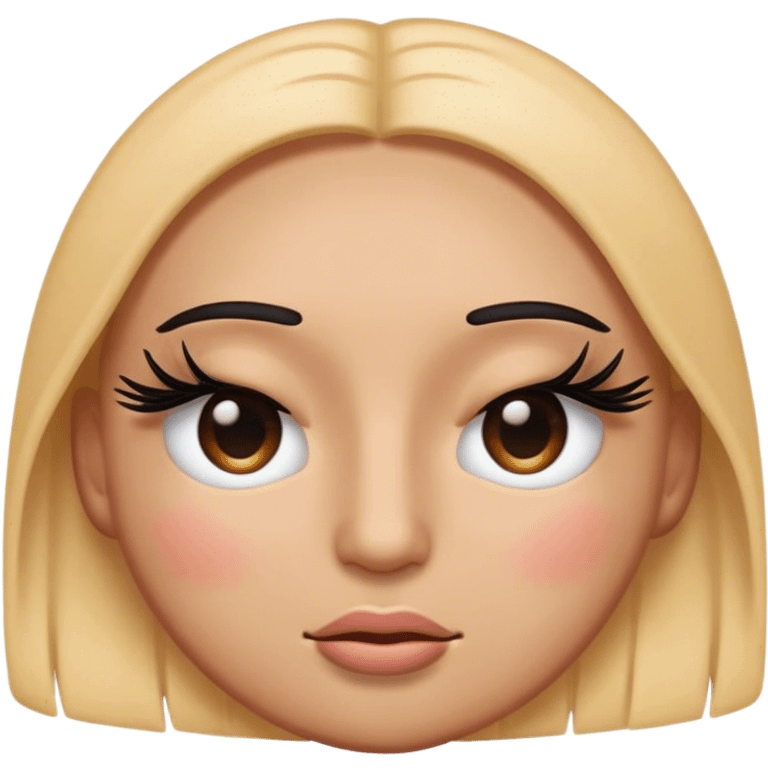 Emoji with fake eyelashes eye closed emoji