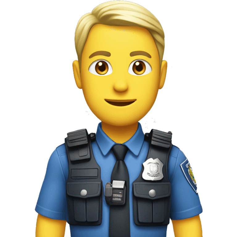 Police office with uk police gear - high vis vest emoji