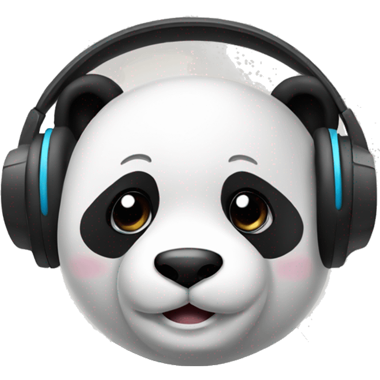 panda with minimalistic style headphones emoji