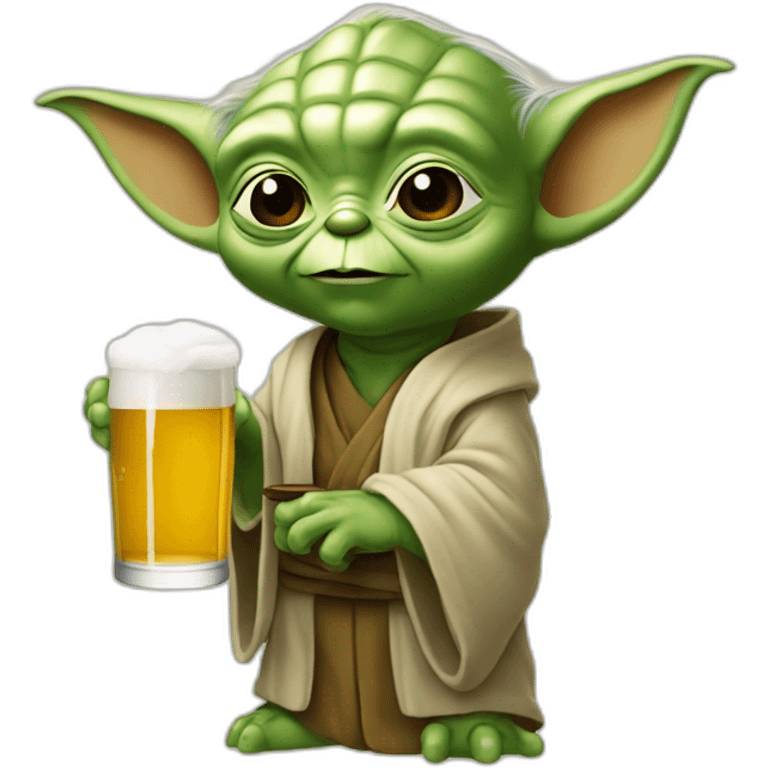 Yoda qui boua une bière emoji