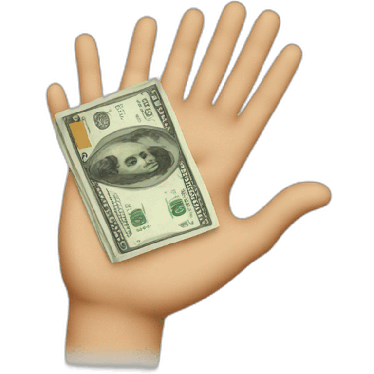 Hand with money emoji