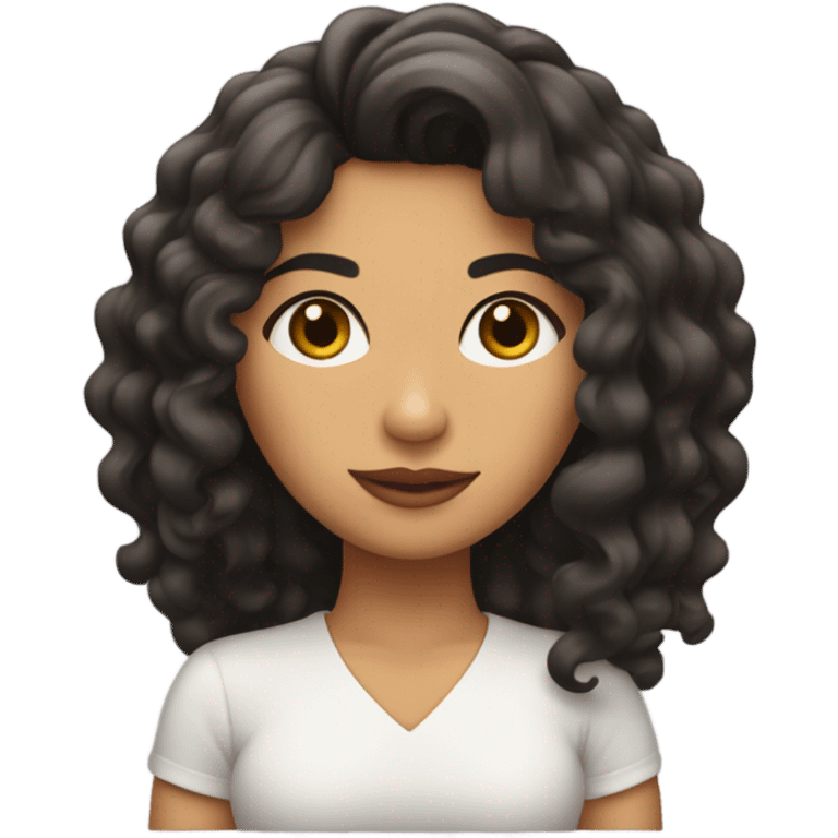 Morenita con pelo largo y rizos  emoji