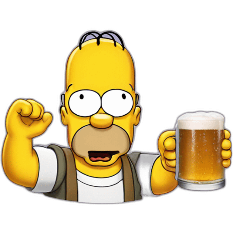 Homer simpson drink beer emoji