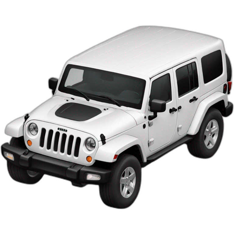 White jeep wrangler with pick accents emoji