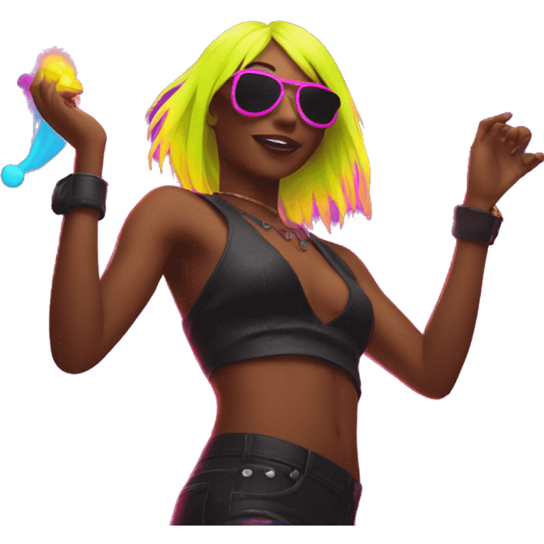 Rave party dancing neon smoking emoji