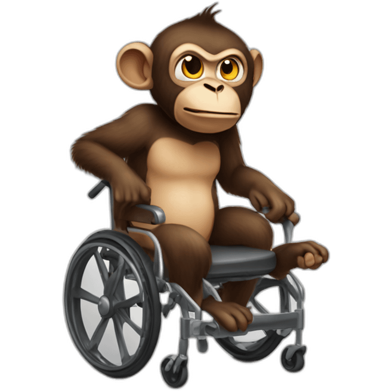 Very angry monkey small ferocious rolling eyes really cute wheelchair emoji