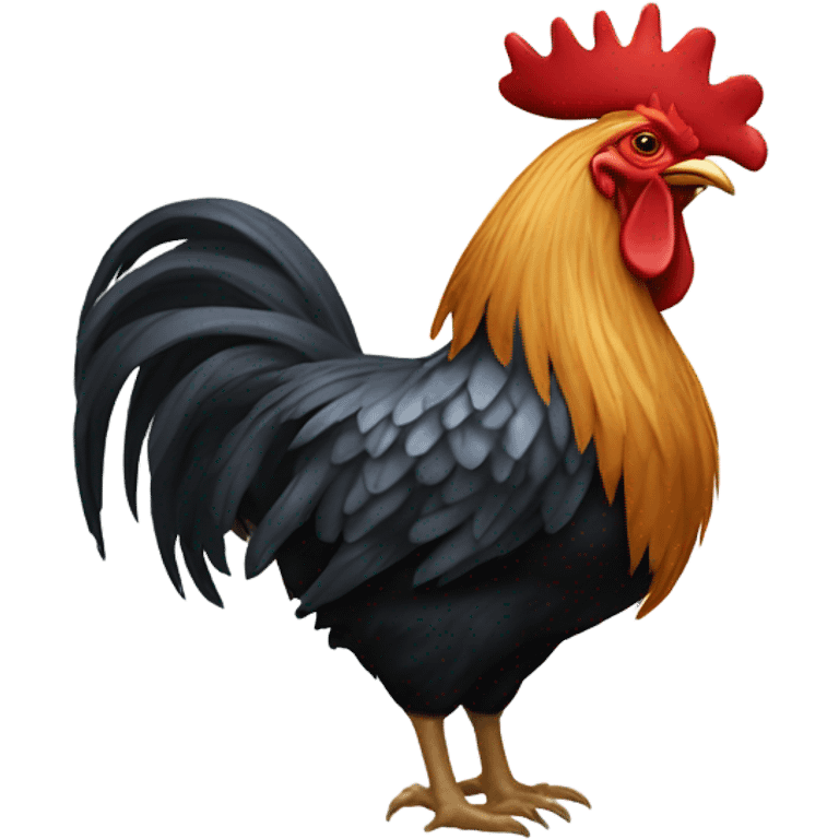 (crestless rooster) with a (king's crown) emoji